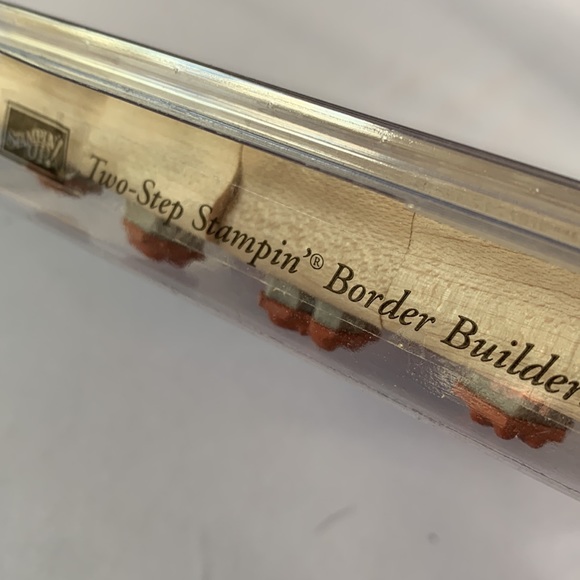 Stampin' Up TWO-STEP 2 BORDER BUILDERS Mounted Wood Stamp Set RETIRED - Picture 3 of 3